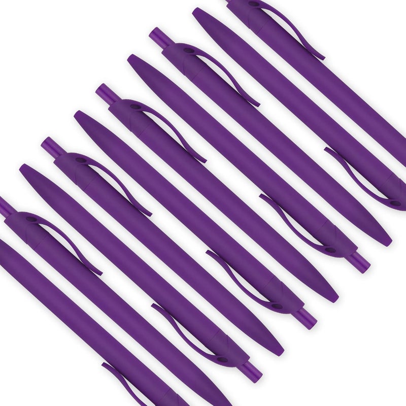 deegtran Pens Bulk, 100 Pack No Bleed Purple Barrel Click Pens, Wholesale Retractable Ballpoint Pens, Pens Medium Point, Smooth Ink Pens, 1.0MM Black Ink - Image 4